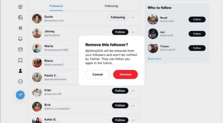 Twitter users can now silently remove followers, without blocking