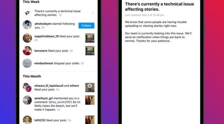 Instagram will notify users if a crash occurs