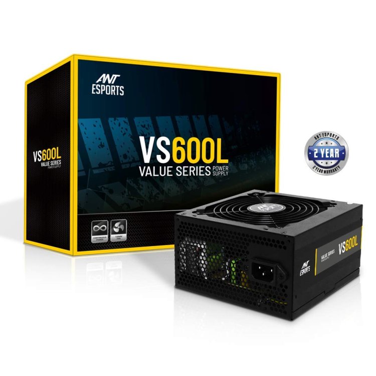 Ant Esports VS600L 600 Watt Non-Modular Continuous Power Gaming Power Supply