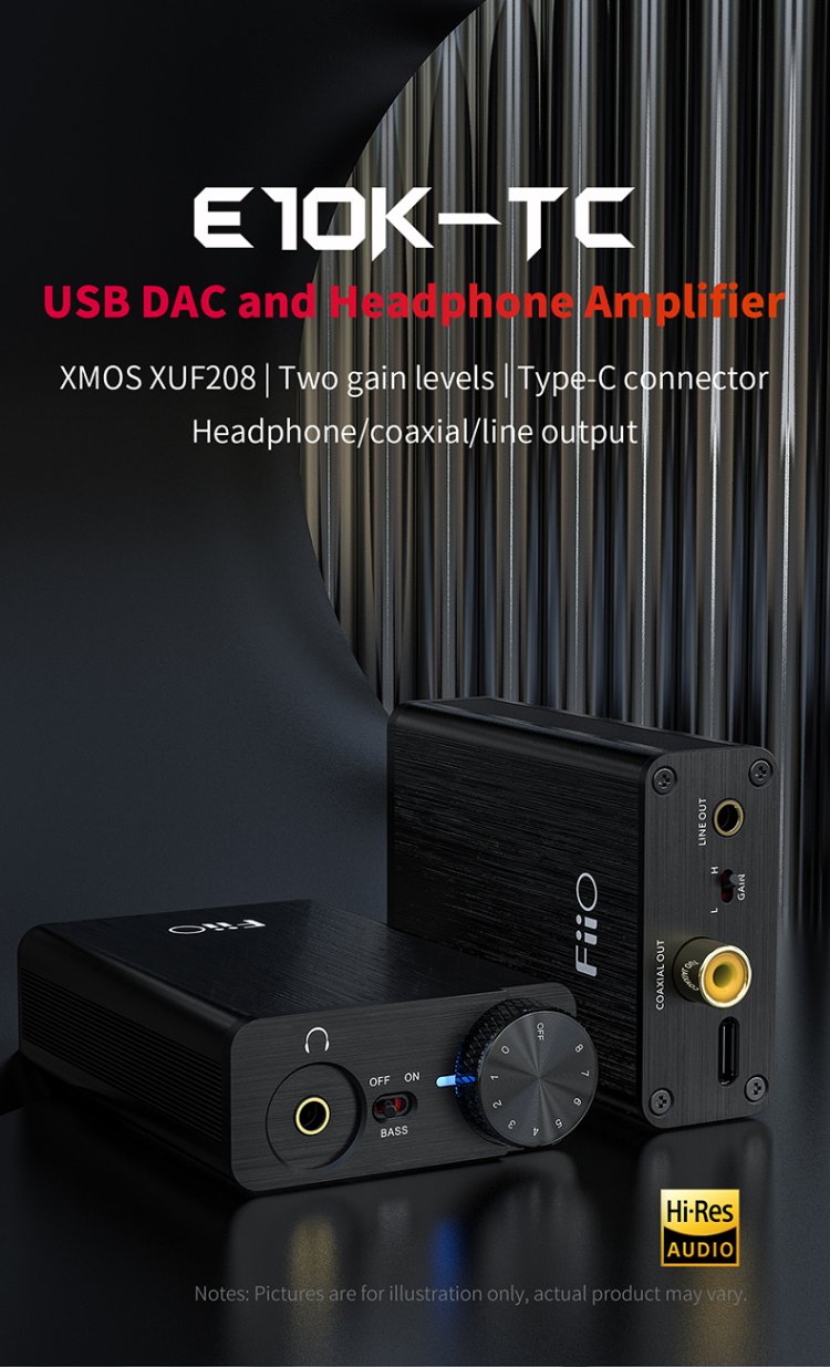 FiiO Headphone Amps Portable DAC USB Type-C coaxial