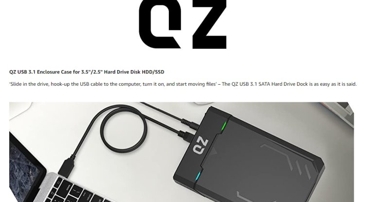 QZ HD01 USB 3.1 HDD Docking Station