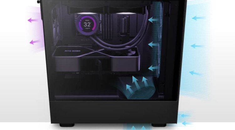 NZXT H5 Flow (E-ATX) Mid Tower Cabinet With Tempered Glass Side Panel