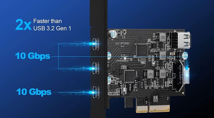 Axagon 2 Internal Port USB 3.2 Gen 1 PCI-E Expansion Card