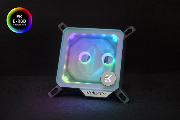 EK-Quantum Velocity D-RGB - AMD Nickel + Frosted Plexi