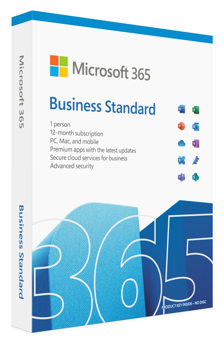Microsoft 365 Business Standard 1 Year Subscription Medialess