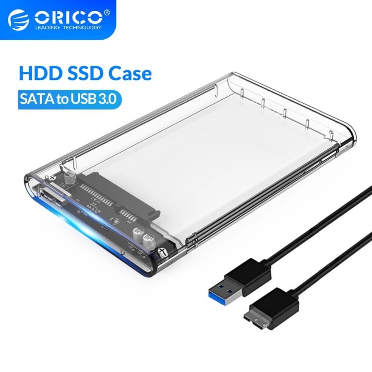 Orico 2.5in Transparent Type-C Hard Drive Enclosure