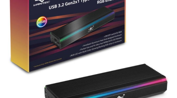 SilverStone MS13 USB-C 3.2 Gen 2 NVMe/SATA M.2 SSD RGB Enclosure