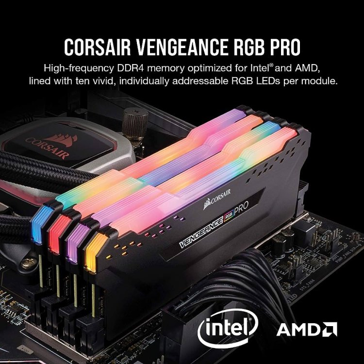CORSAIR VENGEANCE RGB PRO 16GB (8GBX2) DDR4 DRAM 3200MHZ C16 MEMORY KIT